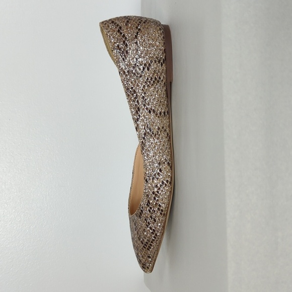J. Crew Audrey Glitter Snakeskin Pattern Flats - Picture 7 of 12